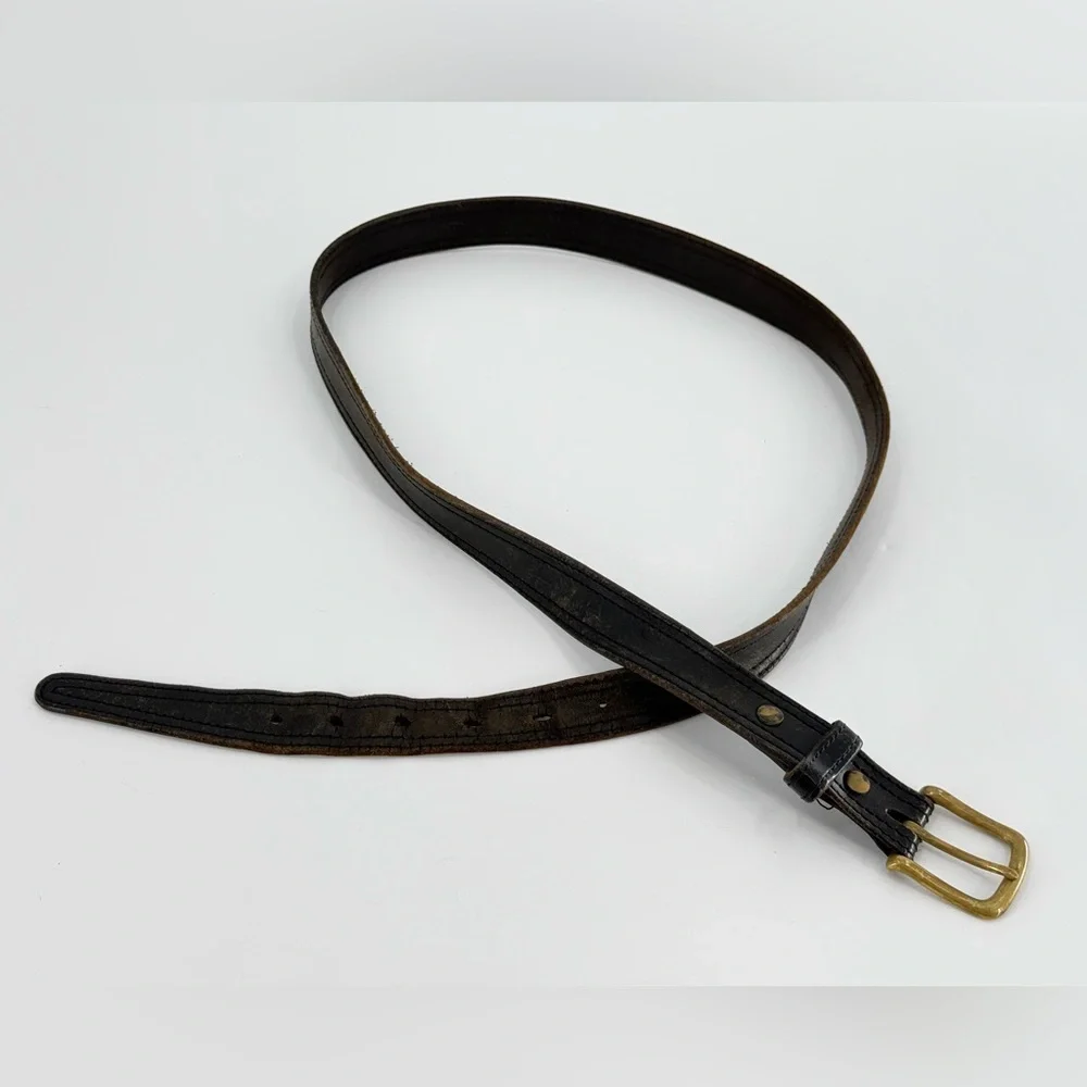 Vintage Worn In Leather Casual Streetwear Workwear Grandpa Belt‎ 46